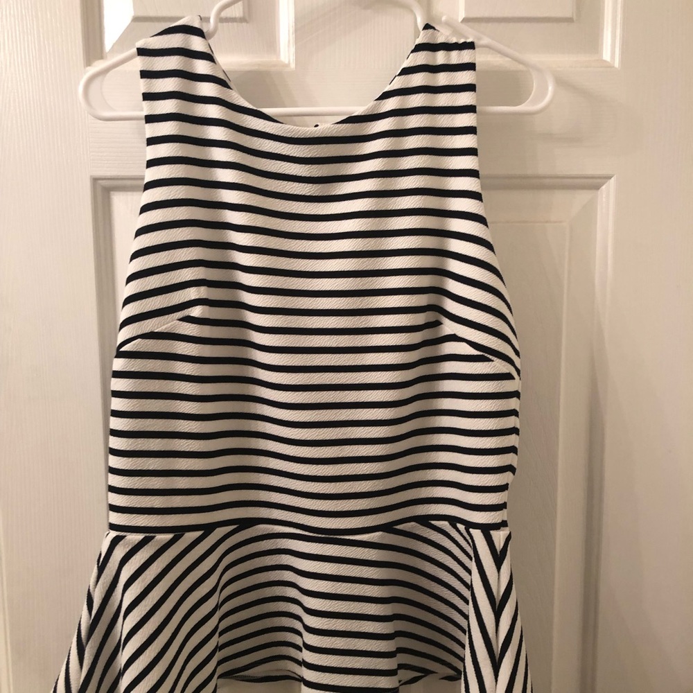 Striped peplum top. EUC. XL